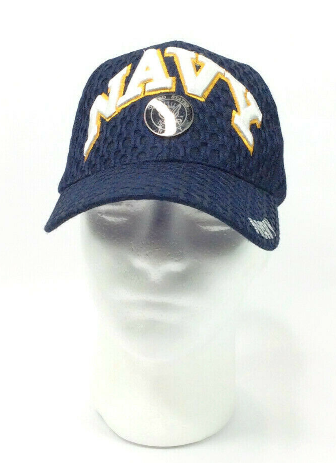 United States Navy Ball Cap Hat Blue And Gold Adjustable By Cap Together